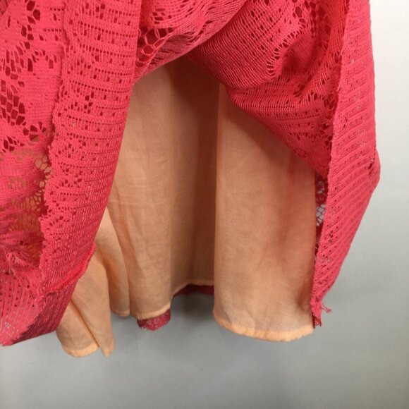 Free People Rocco coral peach lace open back Dress Size 0 - Picture 11 of 11